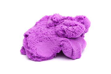 Close-up of a photo of kinetic sand on a white background