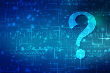 2d illustration question mark in digital background, Concept of choice or Confusion.