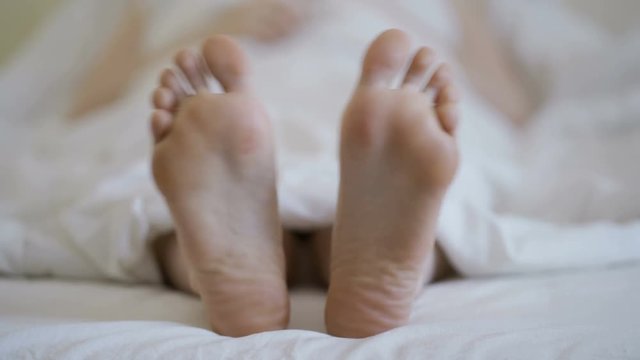 Closeup on bare female feet