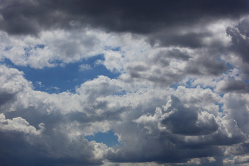Fototapeta na wymiar Wolkenhimmel, Regenwolken, Tiefdruckgebiet