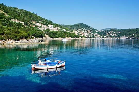 Greece, the island of Ithaki -view of the Kioni