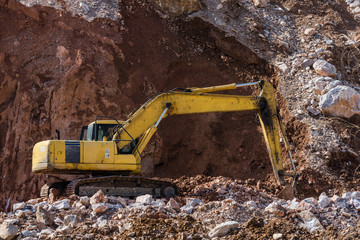 construction equipments working in a construction site