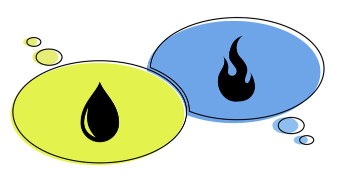 Gegenteil Gedanken - Wasser/Feuer