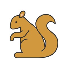 Squirrel, filled outline design