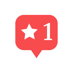 Notification in Social Media. One star. Vector illustration.
