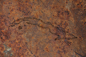 Karte von Kuba auf rostigem Metall