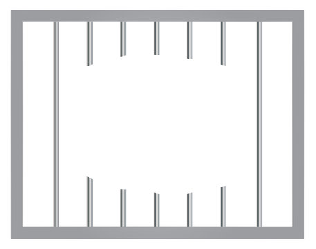 Window in prison with bars. Jail break vector eps 10