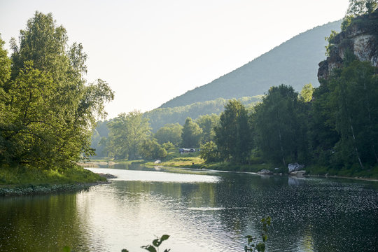 Picturesque mountain river in Russia