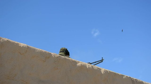 Dual gunfire from the rooftop