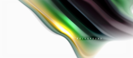 Fluid liquid mixing colors concept on light grey background, curve flow, trendy abstract layout template for business or technology presentation or web brochure cover, wallpaper