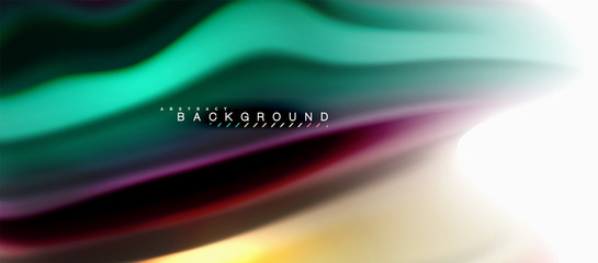 Fluid liquid mixing colors concept on light grey background, curve flow, trendy abstract layout template for business or technology presentation or web brochure cover, wallpaper