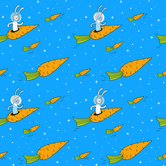 Obraz premium flying carrot seamless pattern