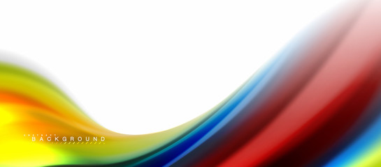 Fluid liquid mixing colors concept on light grey background, curve flow, trendy abstract layout template for business or technology presentation or web brochure cover, wallpaper