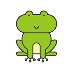 frog, animal icon set, filled outline design