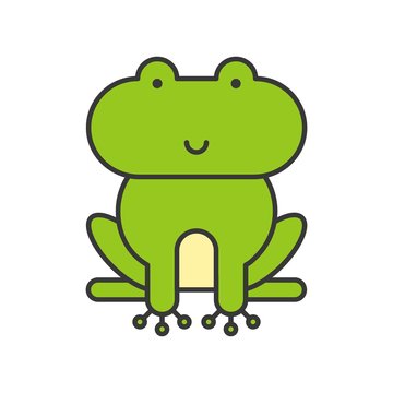 frog, animal icon set, filled outline design