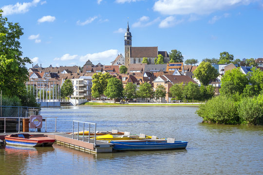 boeblingen lake with view to the church