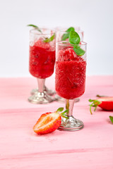 Summer refreshing strawberry granita