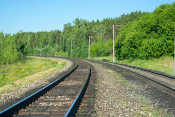 Fototapeta na wymiar А railroad going into the distance