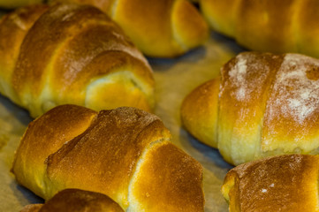 Homemade croissants with sweet filling