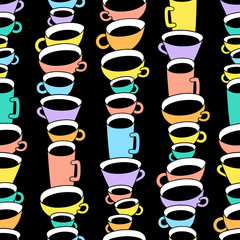 coffee cups  seamless pattern