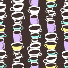 coffee cups  seamless pattern