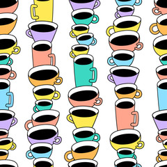 coffee cups  seamless pattern