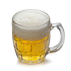 Glass of Cold Beer isolated on White background
