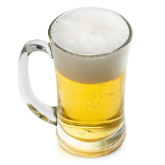 Glass of Cold Beer isolated on White background