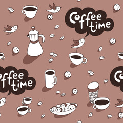 coffee time seamless pattern