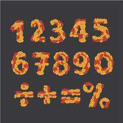 Number of autumn leaves. 