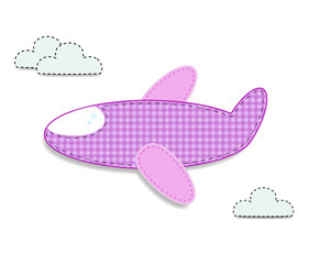 Cute baby girl vector clip art airplane for scrapbooking