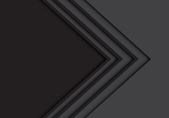 Abstract black arrow line on gray with blank space design modern futuristic background vector illustration.