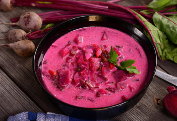 Beetroot creamy soup