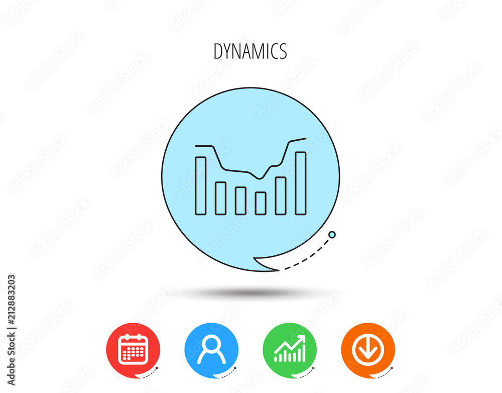 Poster dynamics icon. statistic chart sign.