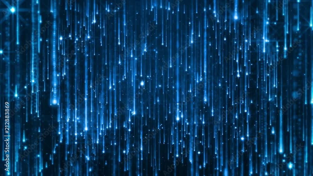 Poster falling bright particles. starfall on a dark background with shiny and glowing asterisks. perfect br