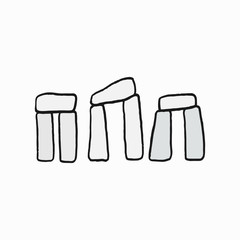 Stonehenge, British cultural icon illustration