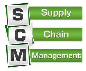 SCM - Supply Chain Management Green Grey Squares Vertical 