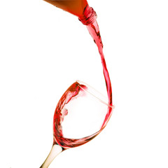Red liquid wine drink pour in wine glass 