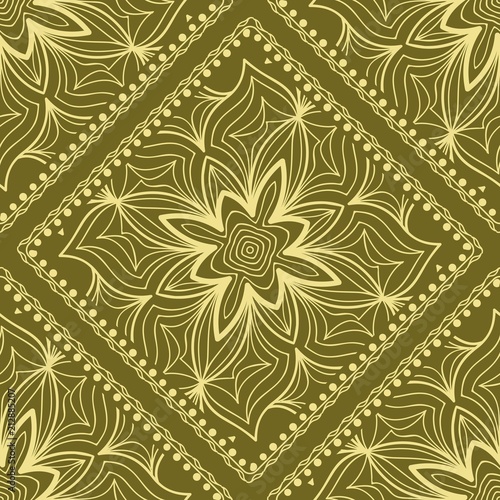 template print for fabric pattern of mandala with border vector