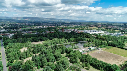Fototapeta premium Aerial image of Stobhill Hospital in Glasgow, Scotland.