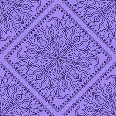 Seamless pattern with decorative mandala ornament. Hand drawn vector illustration. For fashion design