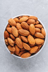 raw whole almond in bowl