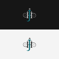 JH, HJ  logo, monogram, vector