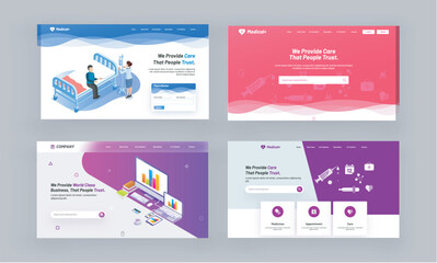 Website Hero Image or Landing Pages Set.