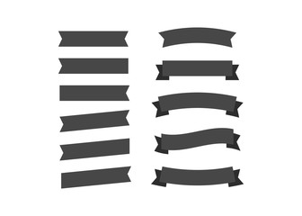 Fototapeta premium Flat vector ribbons banners flat. Banner ribbon vector set