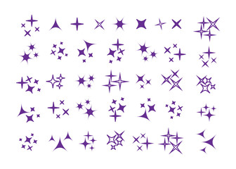 Icon star. Sparkles collection. Sparks vector icons set