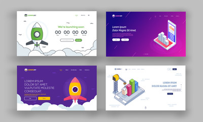 Website Hero Image or Landing Pages Set.