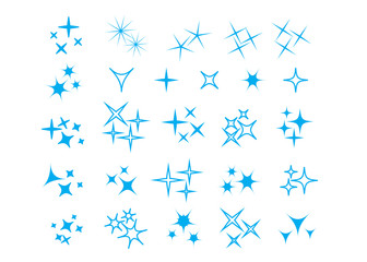 Icon sparkle line. Bright firework, decoration twinkle, shiny flash