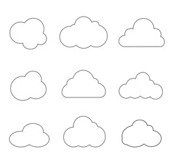 Cloud line icon vector set