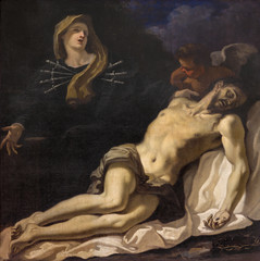 PARMA, ITALY - APRIL 17, 2018: The painting of Pieta (Madonna of Seven Sorrows) in church Chiesa di...